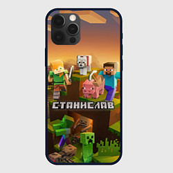 Чехол для iPhone 12 Pro Станислав Minecraft, цвет: 3D-черный