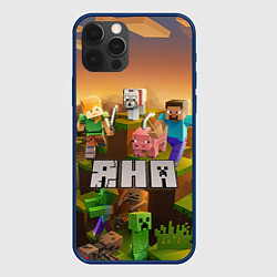 Чехол для iPhone 12 Pro Яна Minecraft, цвет: 3D-тёмно-синий