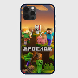 Чехол для iPhone 12 Pro Ярослав Minecraft, цвет: 3D-черный