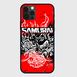 Чехол для iPhone 12 Pro Самурай - Маска Они - киберпанк, цвет: 3D-черный