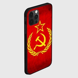 Чехол для iPhone 12 Pro СССР - старый флаг, цвет: 3D-черный — фото 2