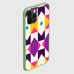 Чехол для iPhone 12 Pro Геометрический цветной орнамент, цвет: 3D-салатовый — фото 2