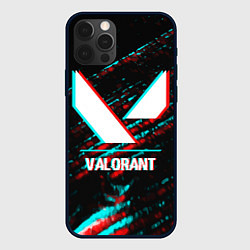 Чехол iPhone 12 Pro Valorant в стиле glitch и баги графики на темном ф