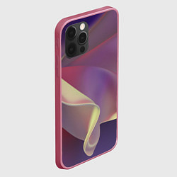Чехол для iPhone 12 Pro Абстрактные объёмные волны бархата, цвет: 3D-малиновый — фото 2