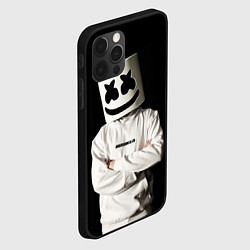 Чехол для iPhone 12 Pro Marshmello на чёрном фоне, цвет: 3D-черный — фото 2