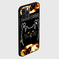 Чехол для iPhone 12 Pro Crystal Castles рок кот и огонь, цвет: 3D-черный — фото 2