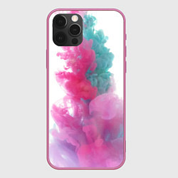Чехол для iPhone 12 Pro Яркий красочный дым, цвет: 3D-малиновый