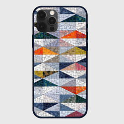 Чехол iPhone 12 Pro Каменный разноцветный паттерн