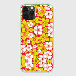 Чехол для iPhone 12 Pro Hawaiian kaleidoscope, цвет: 3D-салатовый