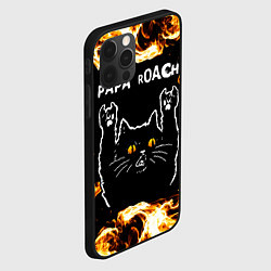 Чехол для iPhone 12 Pro Papa Roach рок кот и огонь, цвет: 3D-черный — фото 2