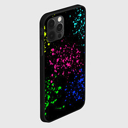 Чехол для iPhone 12 Pro Брызги неоновых красок, цвет: 3D-черный — фото 2
