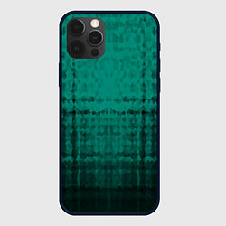 Чехол iPhone 12 Pro Мозаичный узор в черно -зеленых тонах