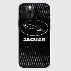 Чехол iPhone 12 Pro Jaguar с потертостями на темном фоне