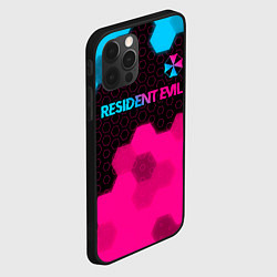 Чехол для iPhone 12 Pro Resident Evil - neon gradient: символ сверху, цвет: 3D-черный — фото 2