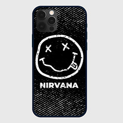 Чехол iPhone 12 Pro Nirvana с потертостями на темном фоне