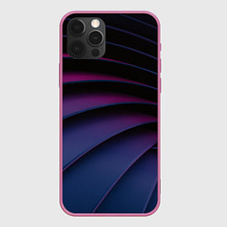 Чехол для iPhone 12 Pro Спиральные тёмные пластины, цвет: 3D-малиновый