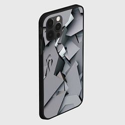 Чехол для iPhone 12 Pro Металлическая хаотичная броня, цвет: 3D-черный — фото 2