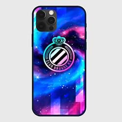 Чехол для iPhone 12 Pro Club Brugge неоновый космос, цвет: 3D-черный