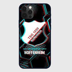 Чехол iPhone 12 Pro Hoffenheim FC в стиле glitch на темном фоне