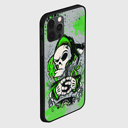 Чехол для iPhone 12 Pro Slipknot скелет green, цвет: 3D-черный — фото 2