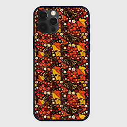 Чехол для iPhone 12 Pro Осенняя хохлома, цвет: 3D-черный