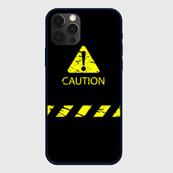Чехол для iPhone 12 Pro CAUTION - Осторожно опасность, цвет: 3D-черный