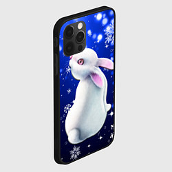 Чехол для iPhone 12 Pro Белый кролик в снежинках, цвет: 3D-черный — фото 2