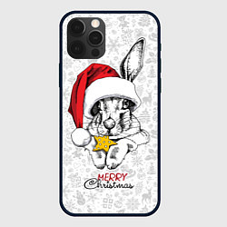 Чехол iPhone 12 Pro Rabbit with cookies, merry Christmas