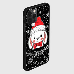 Чехол для iPhone 12 Pro Merry Christmas, cute rabbit, цвет: 3D-черный — фото 2