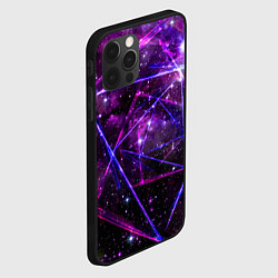 Чехол для iPhone 12 Pro Triangle space - Neon - Geometry, цвет: 3D-черный — фото 2
