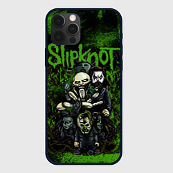 Чехол для iPhone 12 Pro Slipknot green art, цвет: 3D-черный