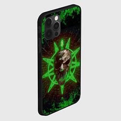 Чехол для iPhone 12 Pro Slipknot green star, цвет: 3D-черный — фото 2