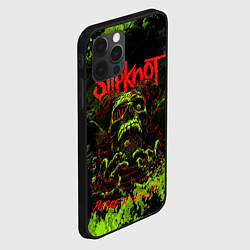 Чехол для iPhone 12 Pro Slipknot green череп, цвет: 3D-черный — фото 2