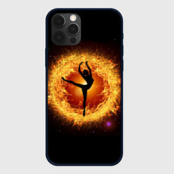 Чехол для iPhone 12 Pro Танец балерины в огненном шаре, цвет: 3D-черный