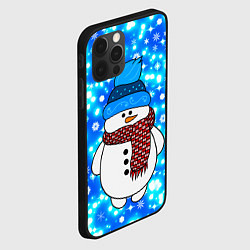 Чехол для iPhone 12 Pro Снеговик в шапке, цвет: 3D-черный — фото 2