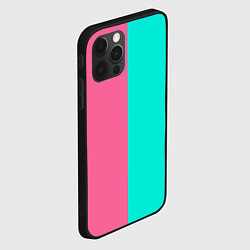 Чехол для iPhone 12 Pro Розово бирюзовый, цвет: 3D-черный — фото 2