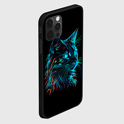 Чехол для iPhone 12 Pro Неоновый котик, цвет: 3D-черный — фото 2