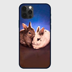 Чехол для iPhone 12 Pro Кроличьи нежности, цвет: 3D-черный