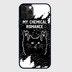 Чехол iPhone 12 Pro Группа My Chemical Romance и рок кот