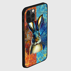 Чехол для iPhone 12 Pro Огненный новогодний кролик, цвет: 3D-черный — фото 2