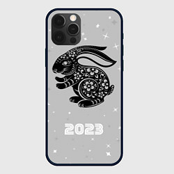 Чехол iPhone 12 Pro Символ 2023 года черный водяной кролик