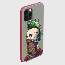 Чехол для iPhone 12 Pro Панк с зелеными волосами, цвет: 3D-малиновый — фото 2