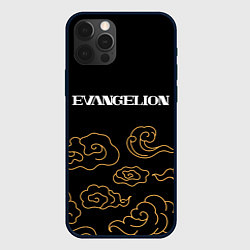 Чехол iPhone 12 Pro Evangelion anime clouds