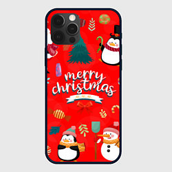 Чехол iPhone 12 Pro Merry christmas art