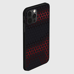 Чехол для iPhone 12 Pro Броня из стали красная, цвет: 3D-черный — фото 2
