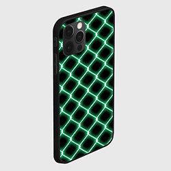 Чехол для iPhone 12 Pro Зелёная неоновая сетка, цвет: 3D-черный — фото 2
