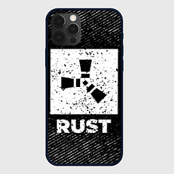 Чехол для iPhone 12 Pro Rust с потертостями на темном фоне, цвет: 3D-черный