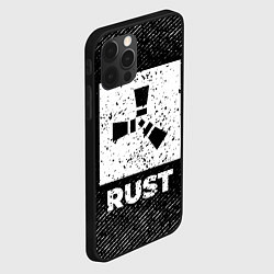 Чехол для iPhone 12 Pro Rust с потертостями на темном фоне, цвет: 3D-черный — фото 2