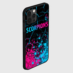 Чехол для iPhone 12 Pro Scorpions - neon gradient: символ сверху, цвет: 3D-черный — фото 2