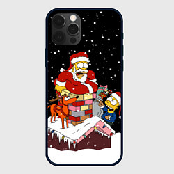 Чехол iPhone 12 Pro Симпсоны новогодний